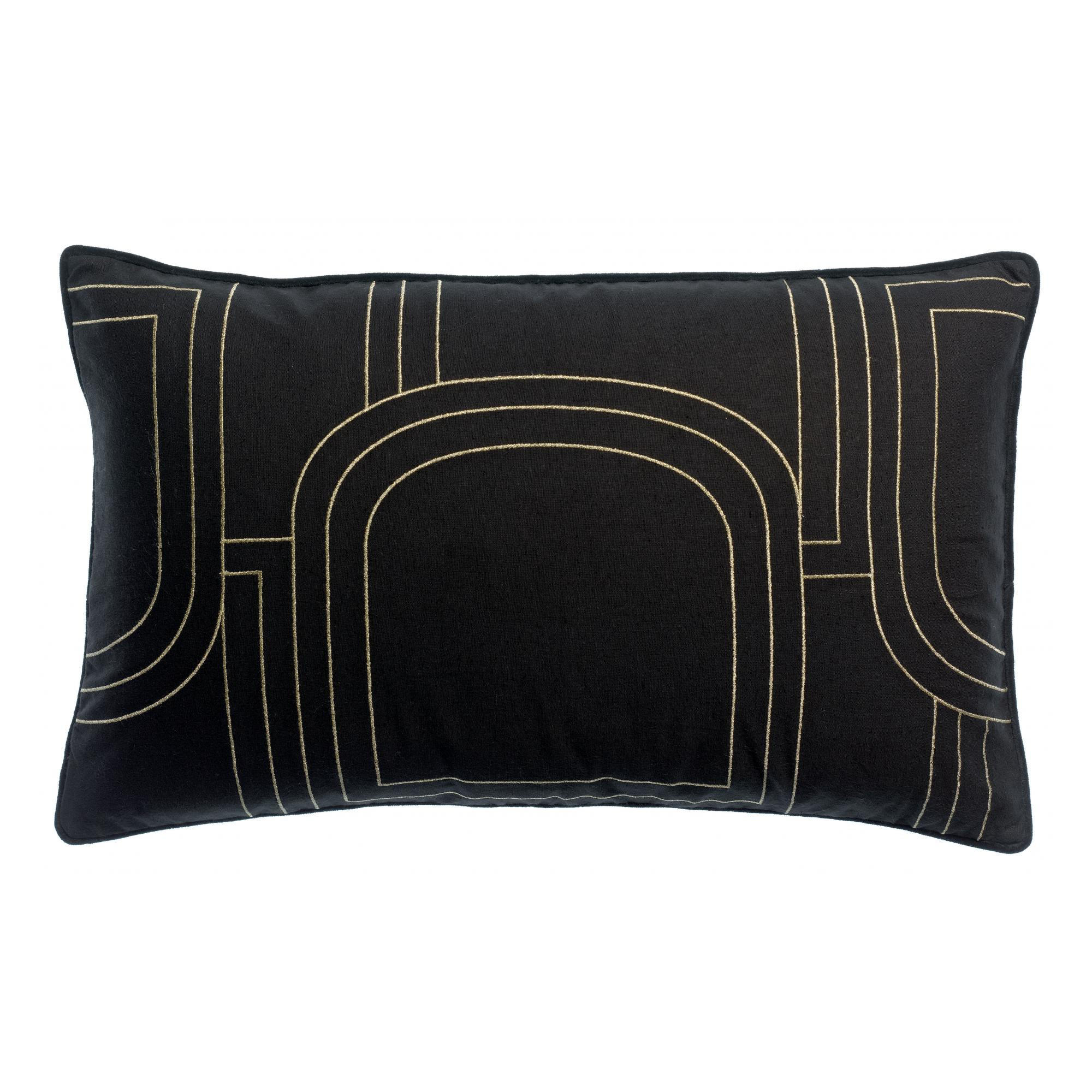 KISSEN Jaden kaviar 40 x 65 cm - Schwarz, Textil (40/65cm) - Vivaraise