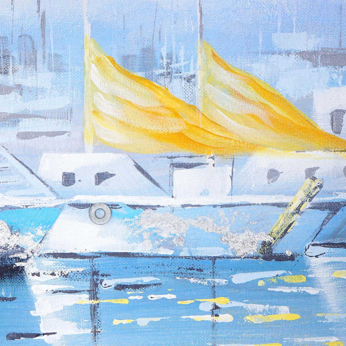 ÖLGEMÄLDE BOOTE HANDGEMALT Mehrfarbig - Multicolor, Textil (140/70cm) - MCW