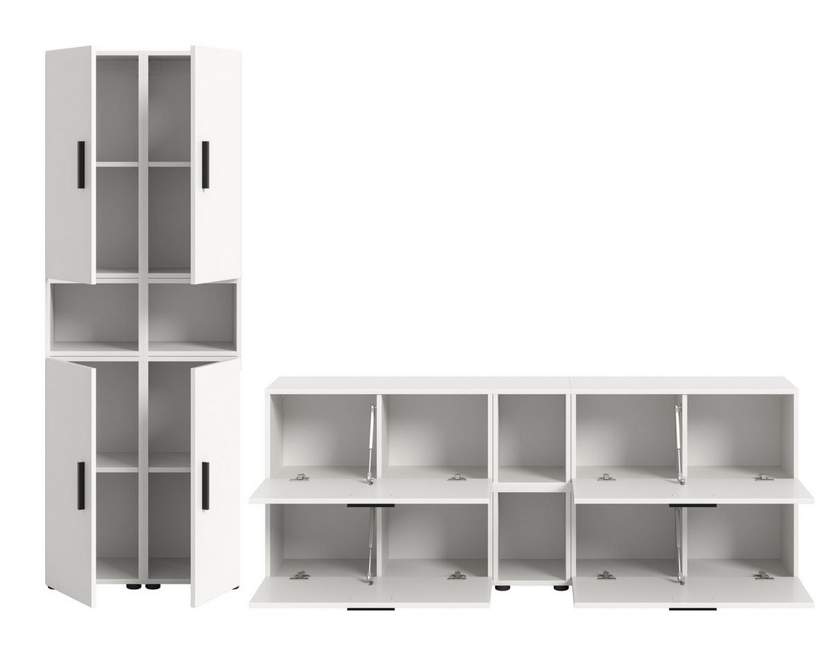 WOHNWAND The One weiß 259/34/182 cm - Weiß, Holzwerkstoff (259/182/34cm) - Xonox