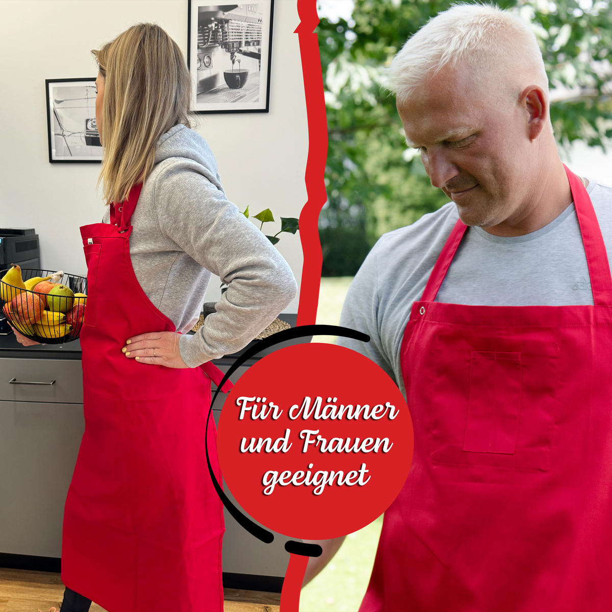 SCHÜRZE , 80x100 cm, 65% Baumwolle, 35% Polyester, Rot - Rot, Textil (80/100cm) - Zollner