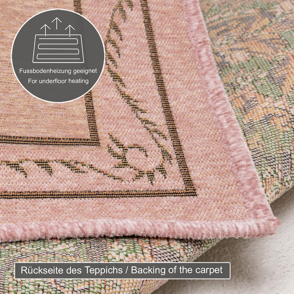 FLACHWEBTEPPICH Flomi Florence 240x340 cm - Rosa, Textil (240/340cm) - THEKO