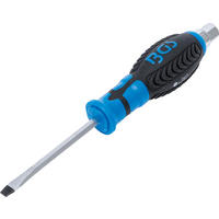 SCHRAUBENDREHER | MIT AUSSENSECHSKANT | SCHLITZ 5 MM | KLINGENLÄNGE 75 - Multicolor, Kunststoff/Metall (1/1cm) - BGS technic