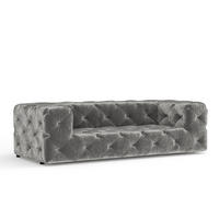 3-SITZER-SOFA Cosimo Grau Samtstoff - Schwarz/Grau, Holz/Holzwerkstoff (230/71/100cm) - Maison de Reve