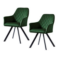 ESSZIMMERSTUHL MASON 2er Set Samt Dunkelgrün - Dunkelgrün, Textil (58/85/60cm) - SVITA