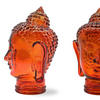 DEKO GLASKOPF THAI BUDDHA Glas, 30 cm Höhe T04 hot orange - Dunkelorange, Glas (19/30/19cm) - DESIGN DELIGHTS