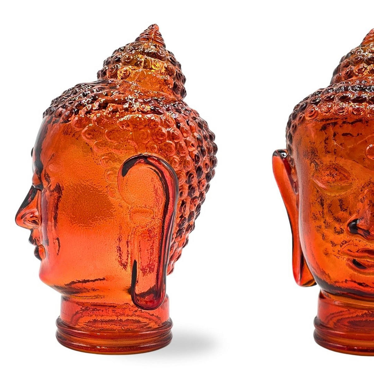 DEKO GLASKOPF THAI BUDDHA Glas, 30 cm Höhe T04 hot orange - Dunkelorange, Glas (19/30/19cm) - DESIGN DELIGHTS