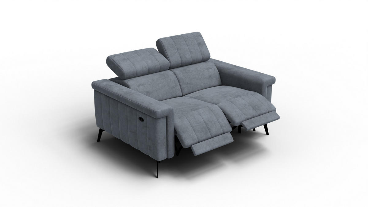 RELAXSOFA NORDEL 2-Sitzer, dunkelgrau - Dunkelgrau/Schwarz, Holz/Textil (150/80/105cm) - Courtois Laville