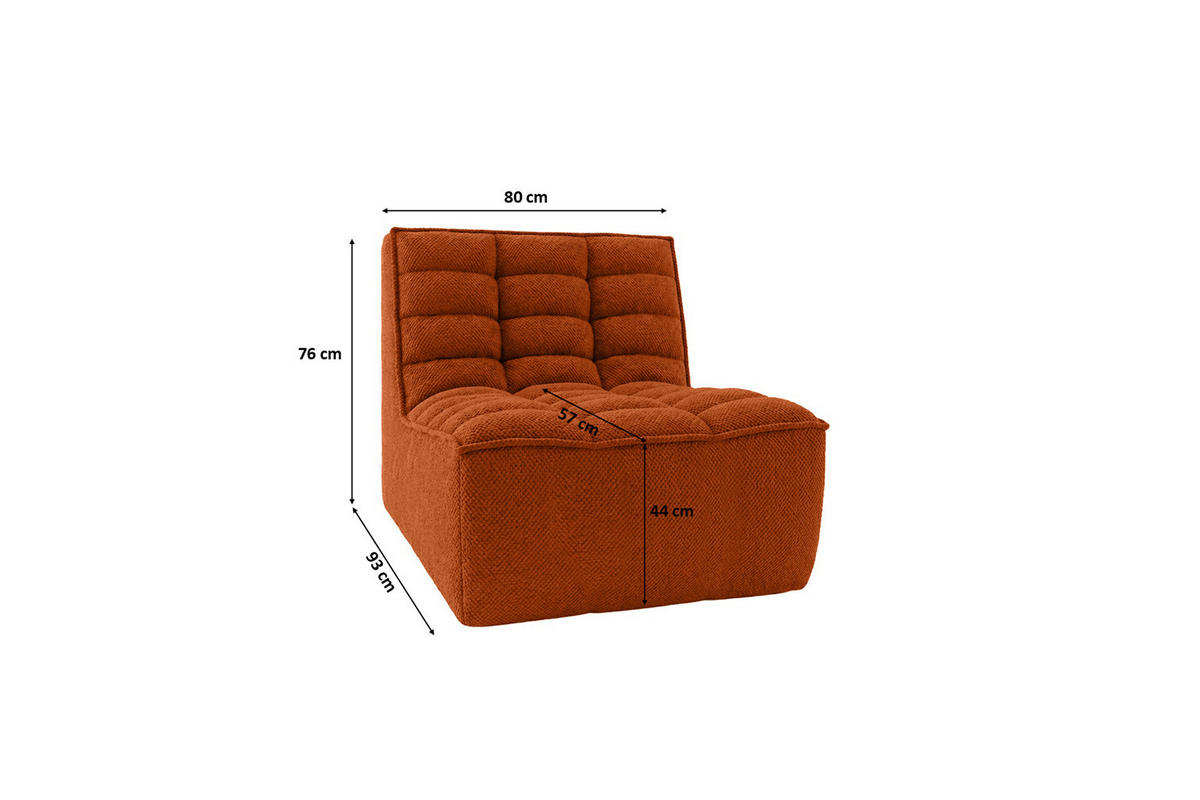 SESSEL, Loungesessel, Plüschstoff Pop, Kupfer, LAZY - Kupferfarben, Holz (80/76/93cm) - Kaiser Möbel