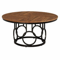 ESSTISCH rund Ø 120 cm Holzoptik Schwarz - Hellbraun/Schwarz, Holzwerkstoff/Metall (120/120/75cm) - Quality Elegance