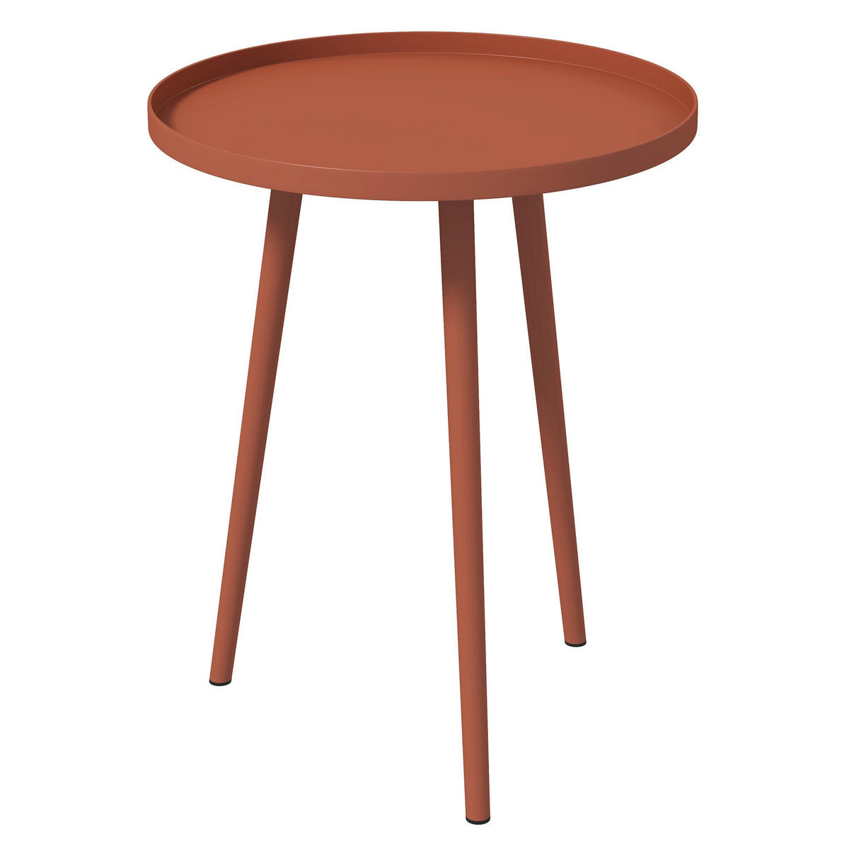 BEISTELLTISCH DE-07268 mit Rand aus Stahl Rot - Rot, Metall (40/40/50cm) - ComfortXL