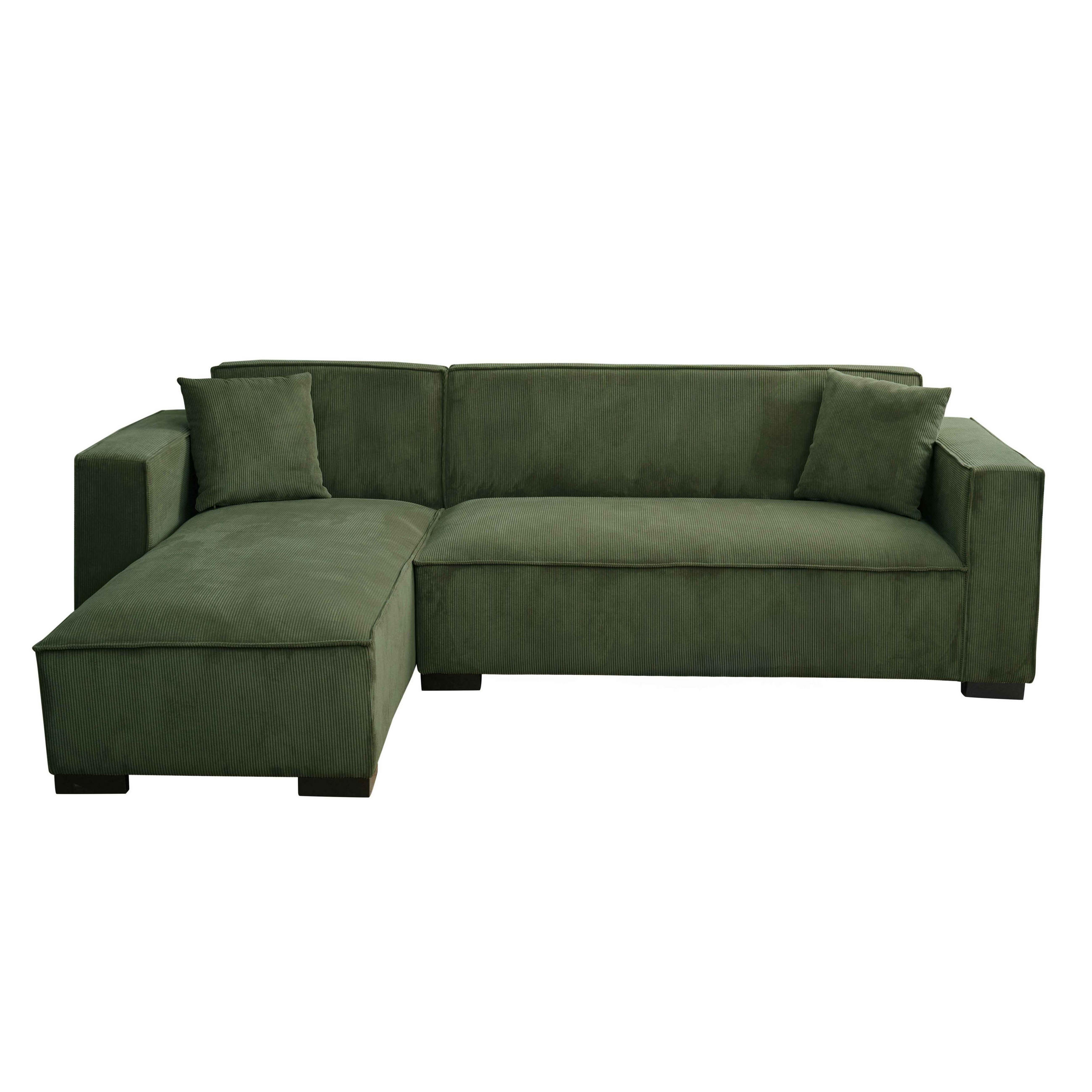 Thumbnail - Oviala Sofa, Grün, Textil, 3-Sitzer, Rechteckig,Rechteckig, 247x160 cm, Wohnzimmer, Sofas & Couches, Wohnlandschaften, E...