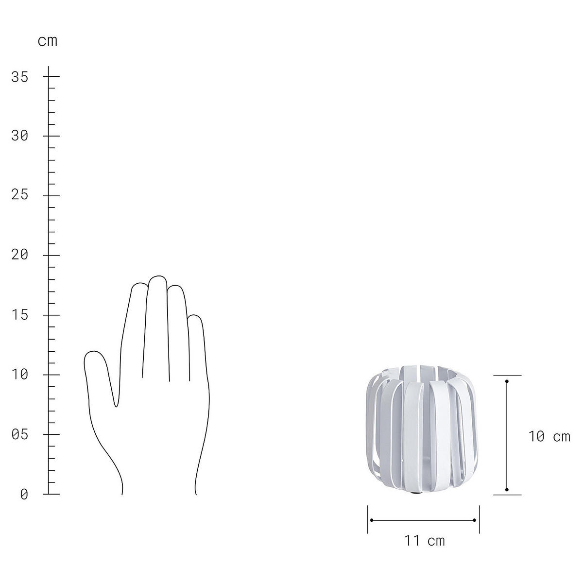WINDLICHT Industry - Weiß, Metall (11/10/11cm) - Butlers