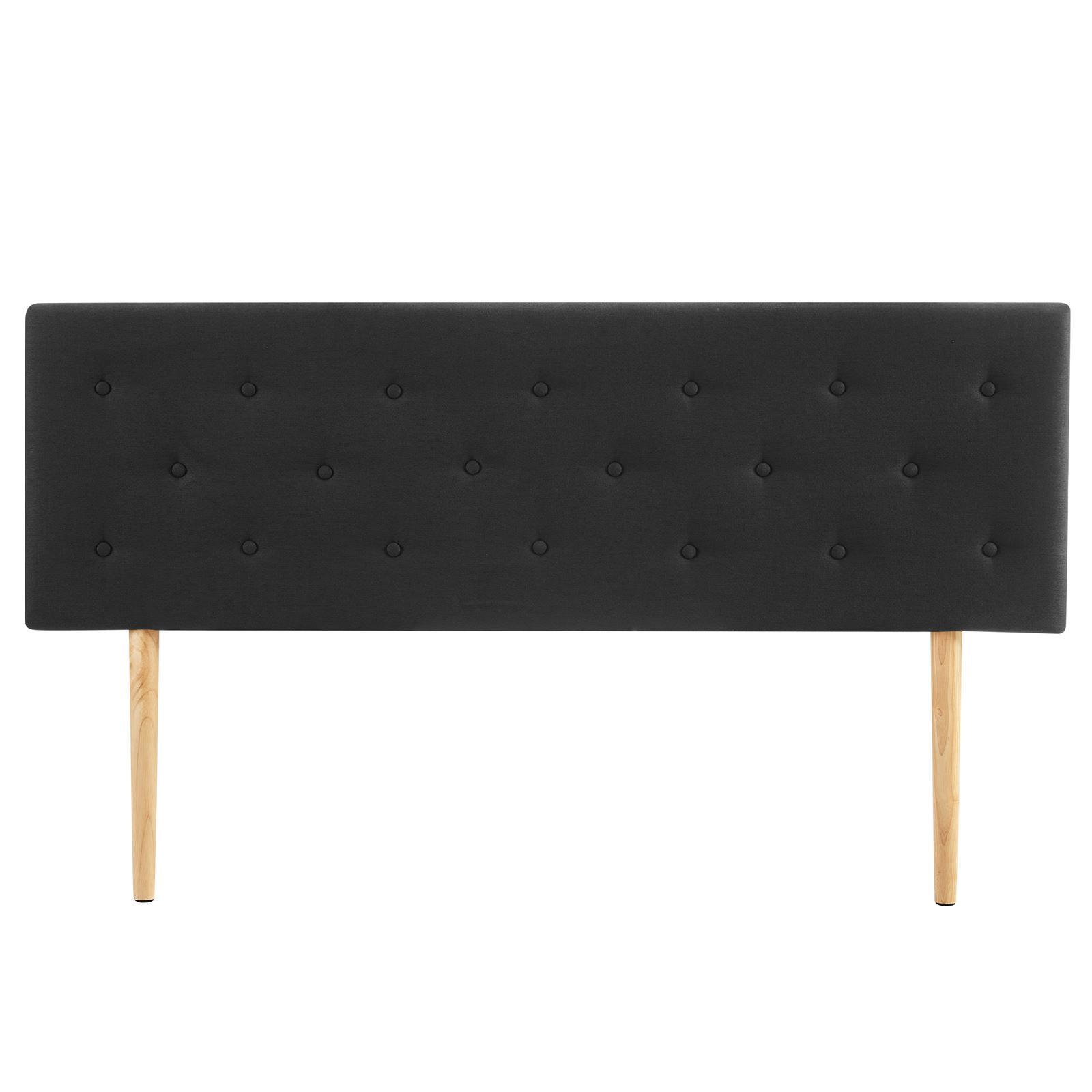 KOPFTEIL LULINE 160X190 CM - Schwarz, Textil (160/92/7cm) - IDIMEX