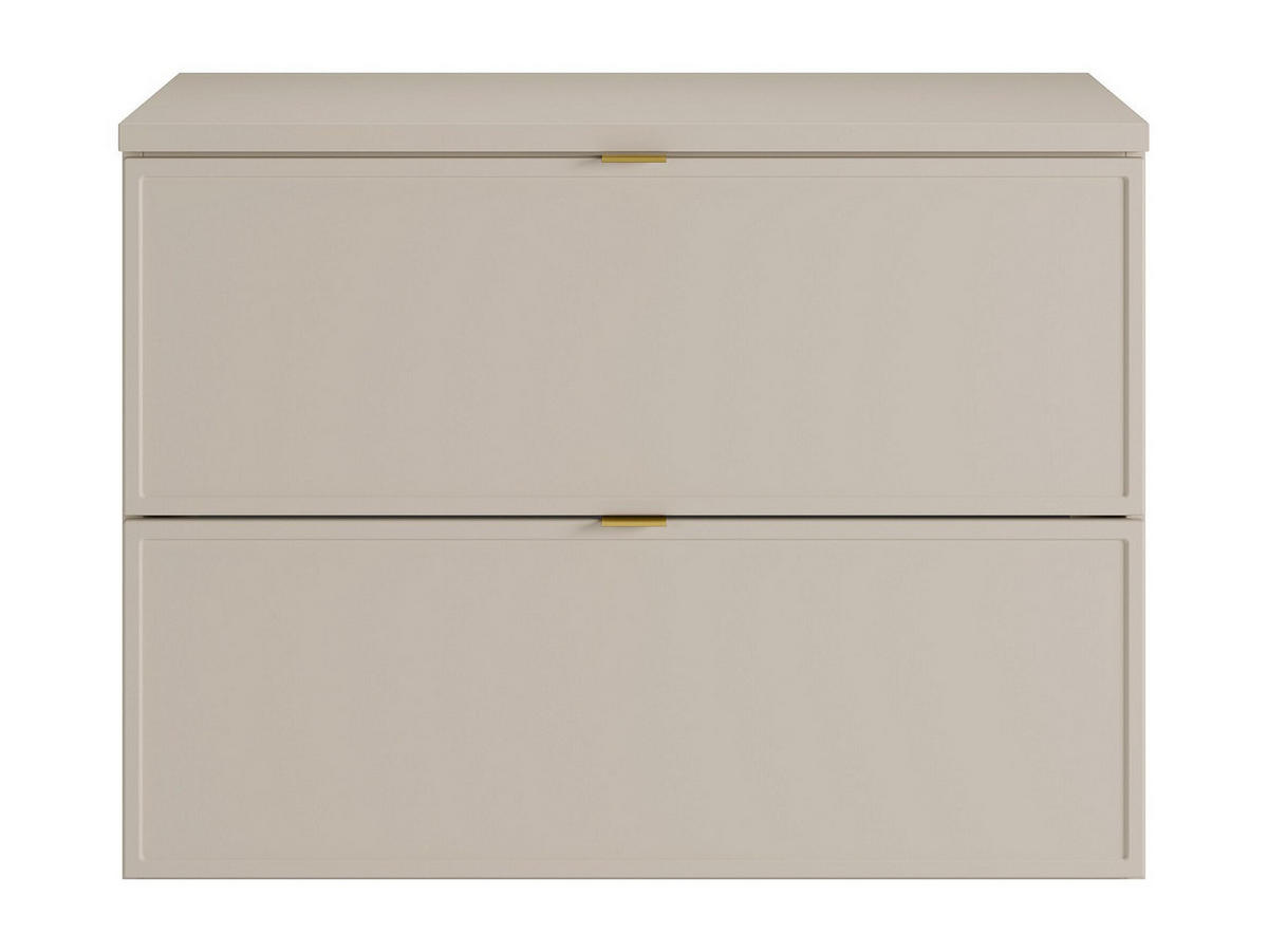 WASCHBECKENUNTERSCHRANK - 80cm x 45cm - MDF - beige - ONDIL - Beige, Holz (80/60/45cm) - Vente-Unique