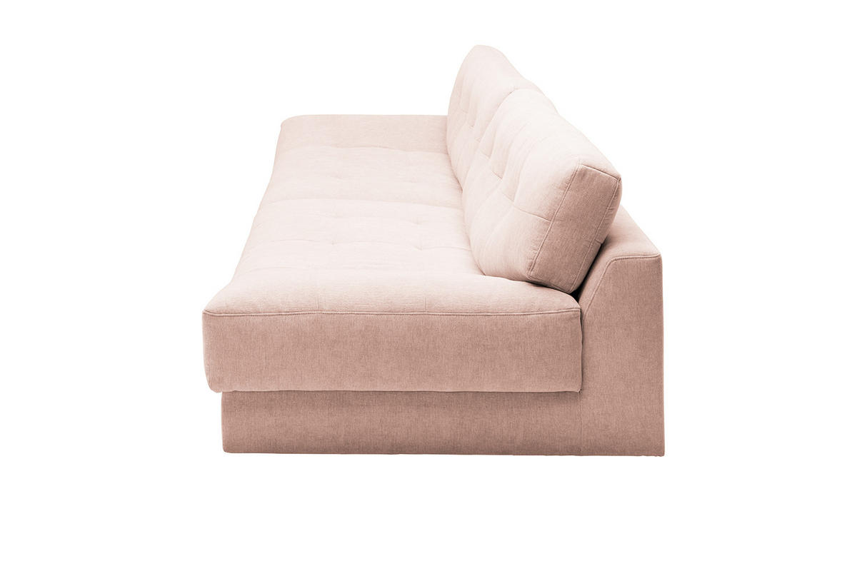 SOFA MOZZA Pink Webstoff - Pink/Schwarz, Kunststoff/Textil (298/83/123cm) - KAWOLA