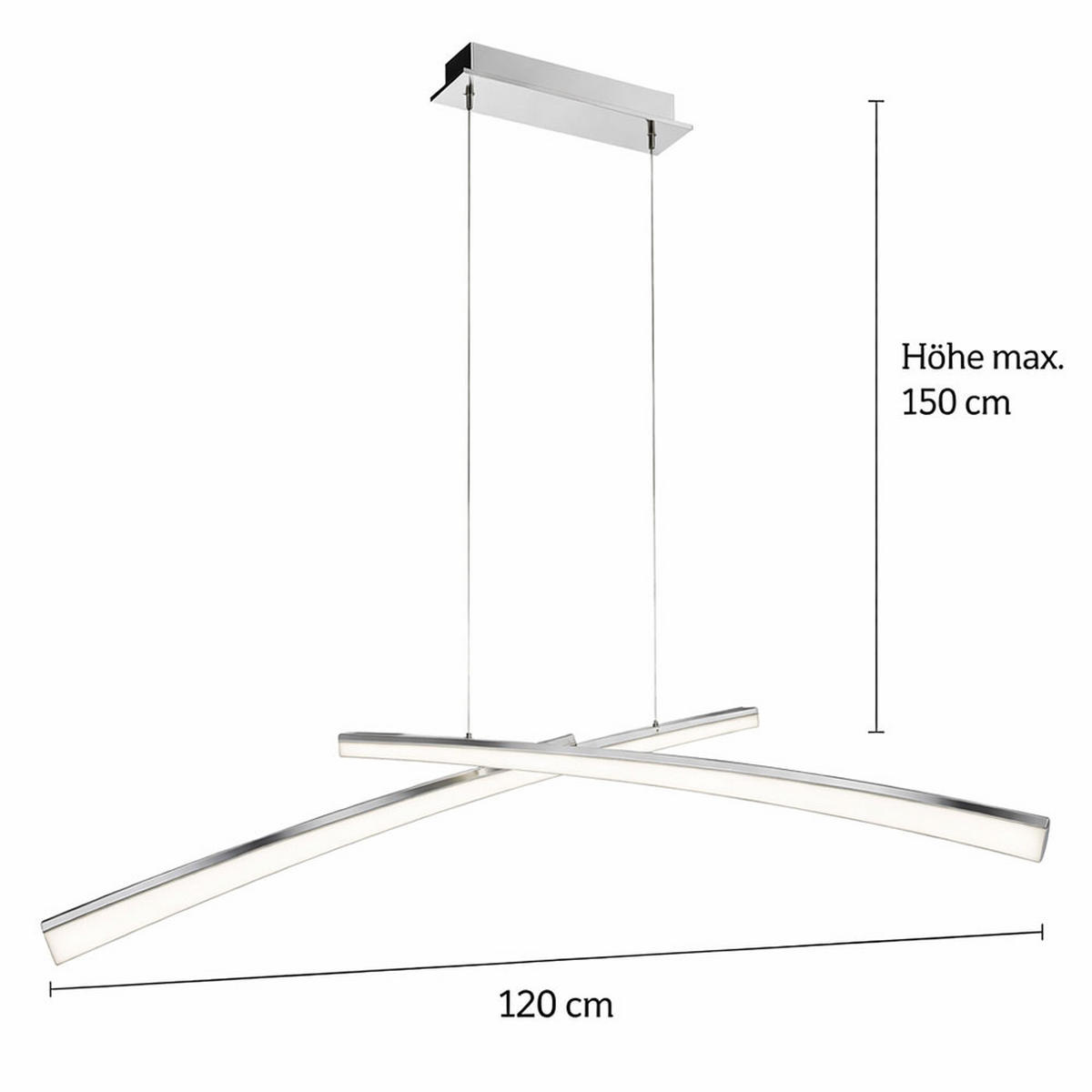 LED HÄNGELAMPE ConSell Silber Nickel matt - Silberfarben, Metall (120/10/150cm) - Wofi