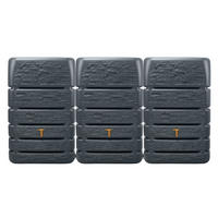 MAUERTANK-SET 1530 L graphite grey 3 x 510 L inkl. Verbindungsset - Grau, Kunststoff (260/123/60cm) - 4rain