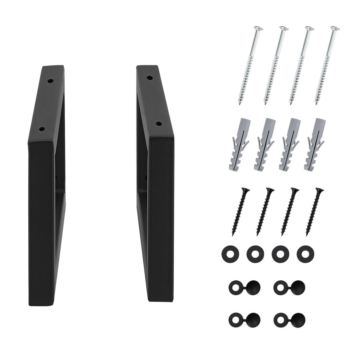 WANDKONSOLE-SET 2 TLG. Hawangen - Schwarz, Metall (40/20/3cm) - [en.casa]