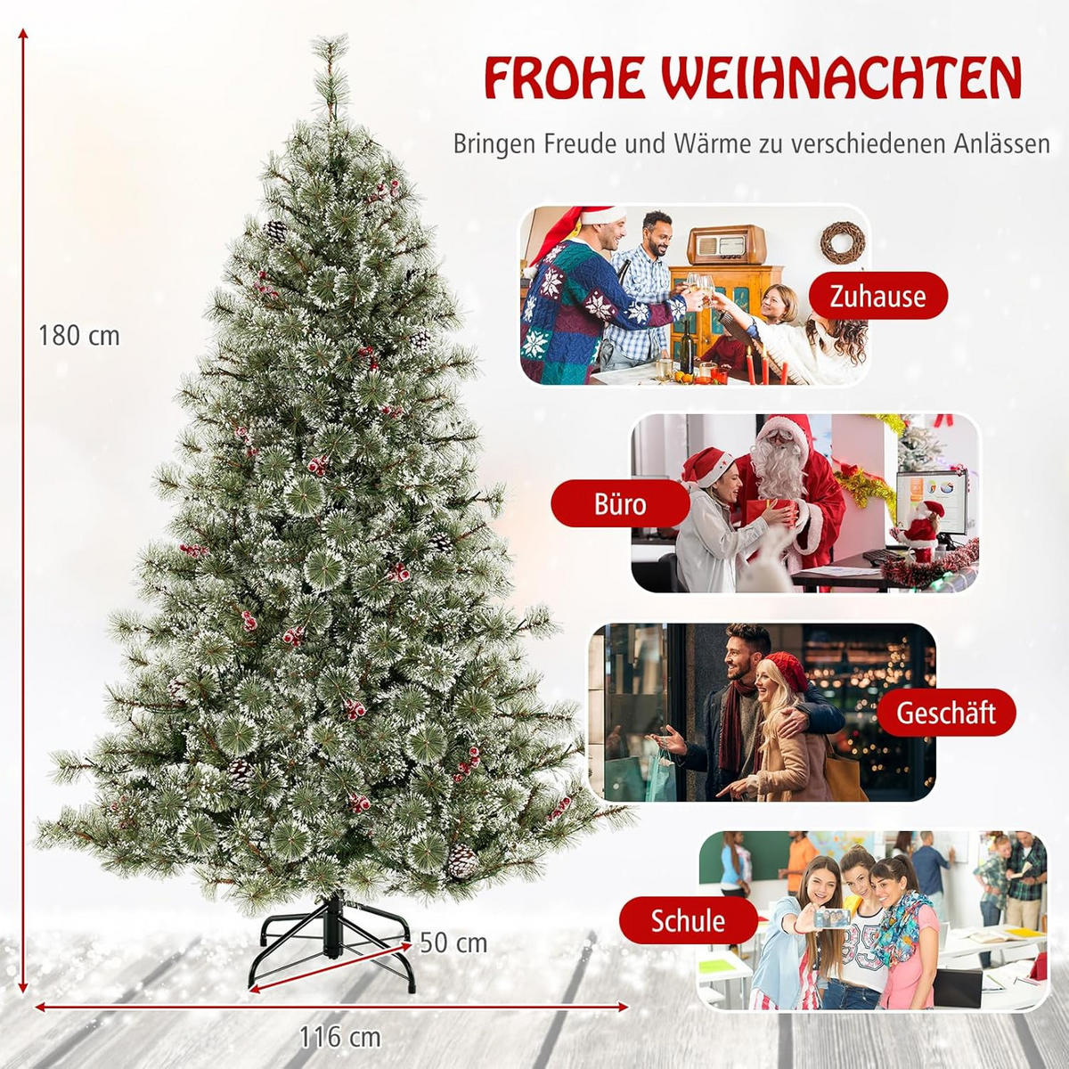 WEIHNACHTSBAUM Grün - Grün, Kunststoff (180cm)