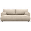 3-SITZER SOFA Ovo Mini Hellbeige Velours Easy-Clean - Ecru/Schwarz, Kunststoff/Textil (226/90/97cm) - Selsey