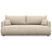 3-SITZER SOFA Ovo Mini Hellbeige Velours Easy-Clean - Ecru/Schwarz, Kunststoff/Textil (226/90/97cm) - Selsey