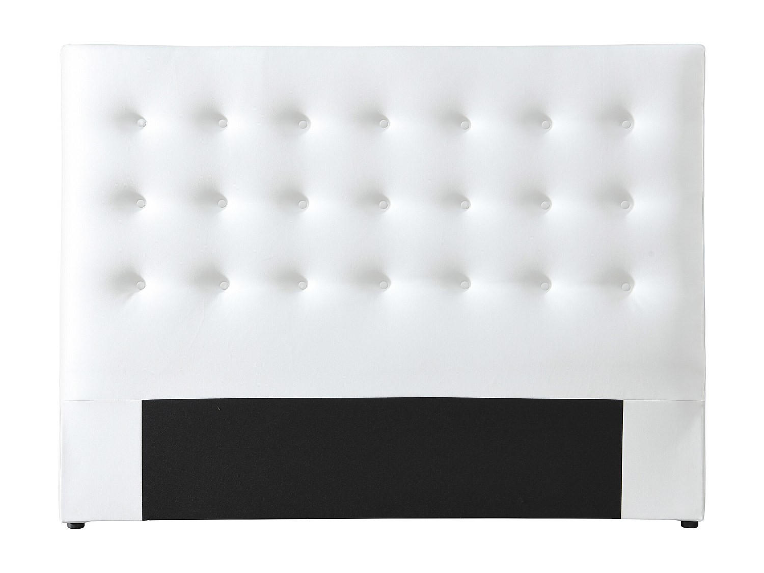 BETTKOPFTEIL - 2 Personen - kunstleder - weiß Francesco - Weiß, Leder (184.5/125/9.5cm) - Vente-Unique