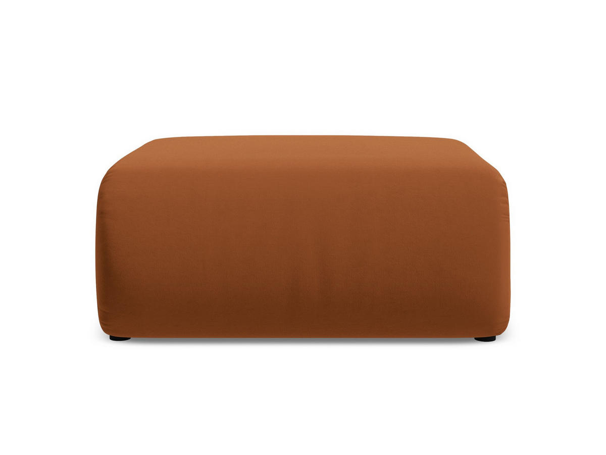 POUF Samt Stoff Orange - Terra cotta/Schwarz, Kunststoff/Textil (94/40/89cm) - Makamii