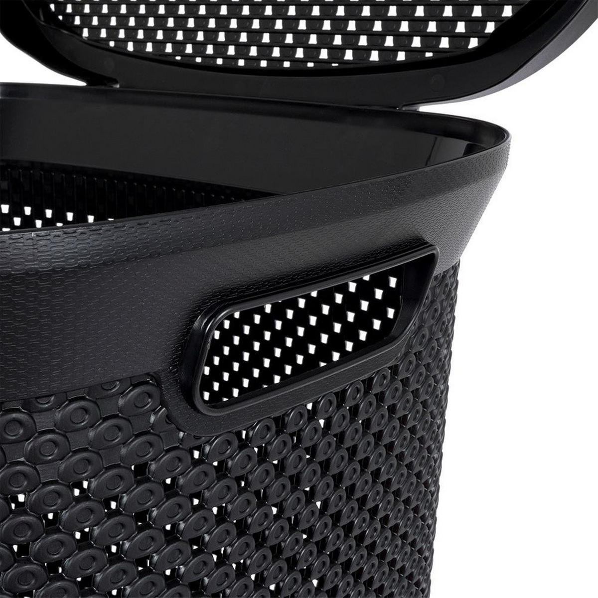 WÄSCHEKORB Kunststoff 60 l schwarz - Schwarz, Kunststoff (45/60/37cm) - Bathroom solutions