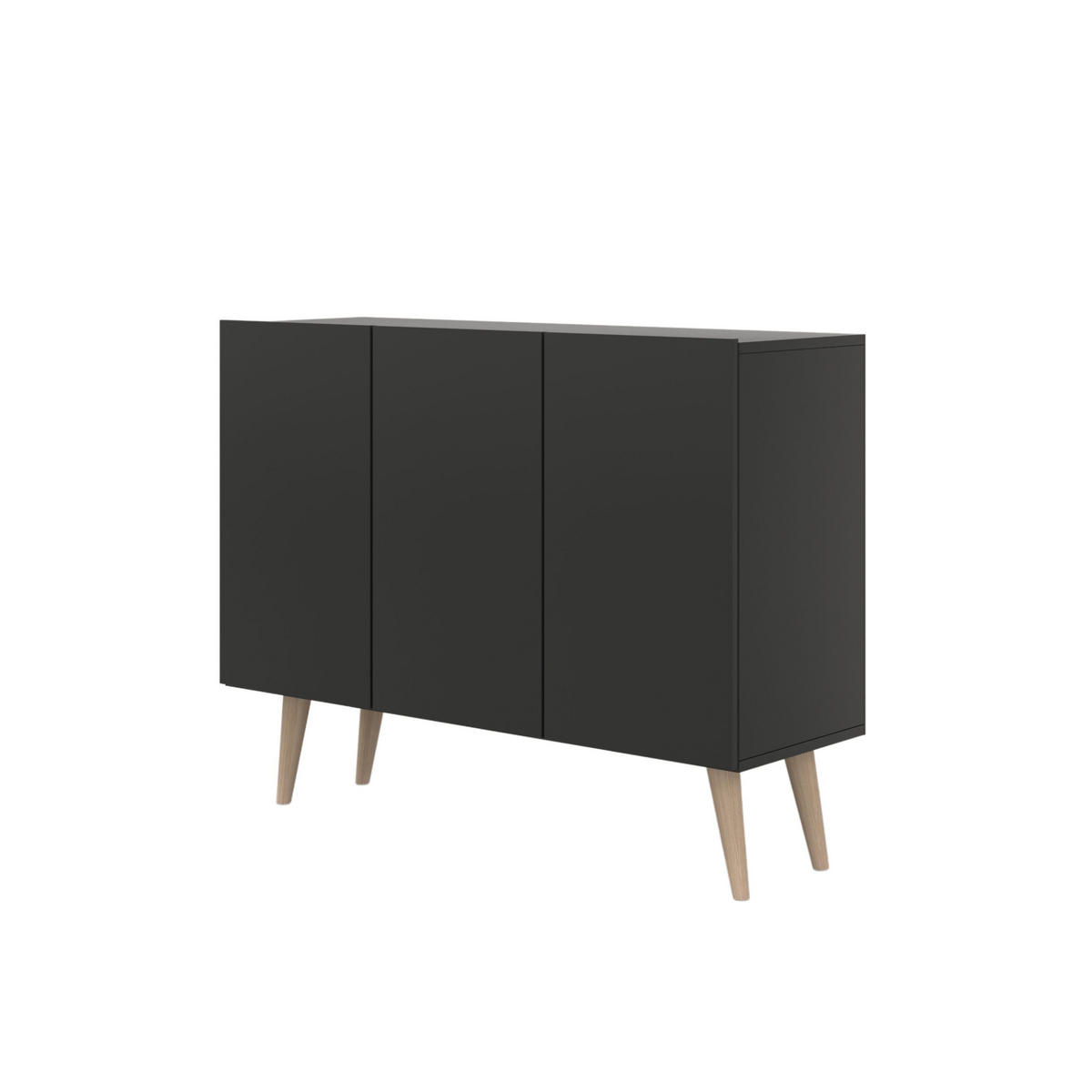 KOMMODE Toronto 39,9/95,5/120 - Schwarz, Holzwerkstoff (40/96/120cm) - RAUMHIRSCH FURNITURE