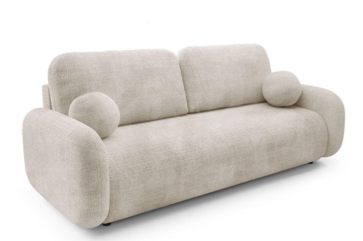 SOFA Beige LEON Mit Schlaffunktion Cremona 14 - Beige, Textil (220/90/92cm) - Sepro Meble