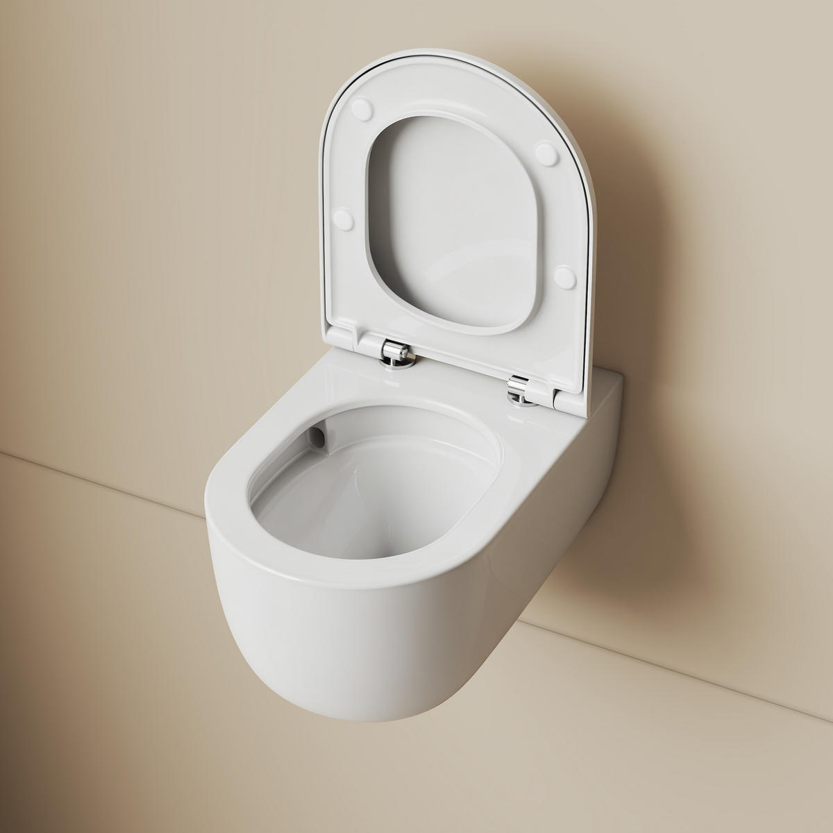 ZIDNI WC bez ruba CT03 bijeli sjaj 55,5/36,5 cm - bijela, keramika (36.5/36/55.5cm) - EMKE