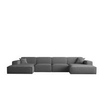 WOHNLANDSCHAFT Celes Premium Bukla - Graphitfarben, Holzwerkstoff/Textil (379/73/165cm) - Fun Möbel