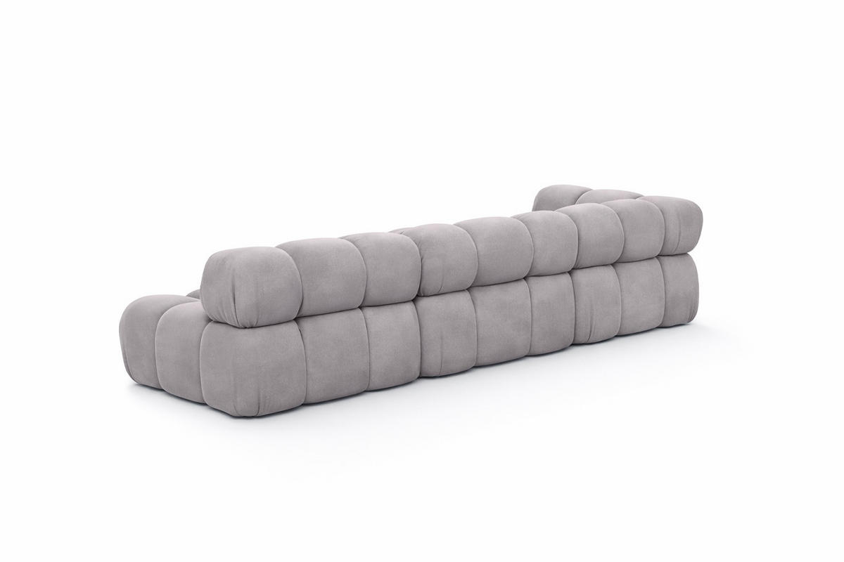 ECKSOFA L-Form Modulare, Veloursstoff Salvador, Grau, Rechts, Selia - Grau, Holz (285/160cm) - Kaiser Möbel