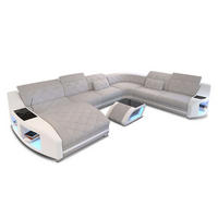 WOHNLANDSCHAFT Stoff Wohnlandschaft Swing Macchiato Weiß Strukturstoff - Braun, Kunststoff (404/90/295cm)