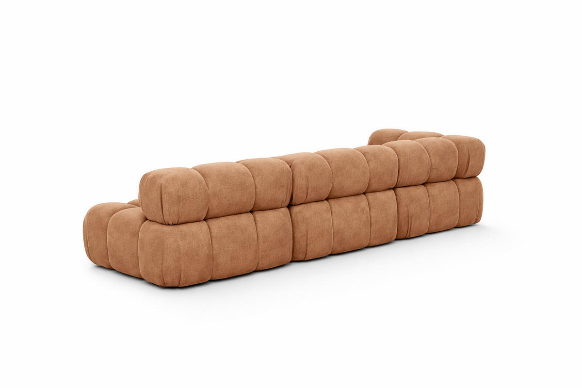 ECKSOFA L-Form Modulare, Veloursstoff Salvador, Dunkelbeige, Rechts, Selia - Beige, Holz (285/160cm) - Kaiser Möbel
