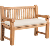 GARTENBANK Teakbank Dabel Holz Creme Holzbank 120cm - Creme, Holz (120/93/61cm) - DELUKE