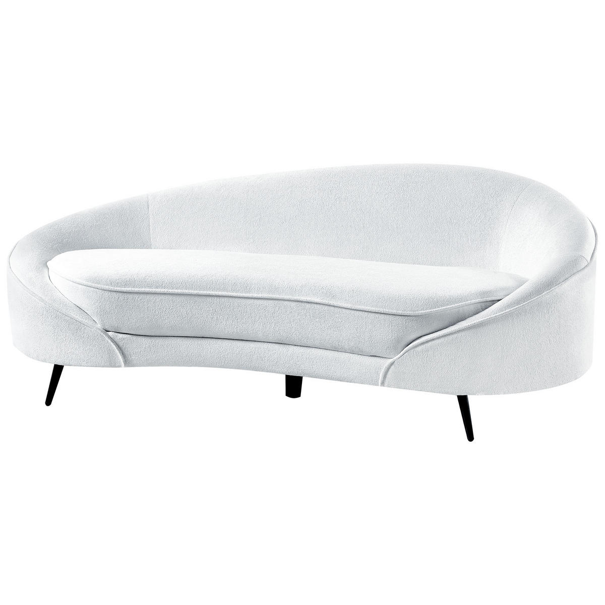 3-SITZER-SOFA Bouclé weiß/schwarz Savar - Schwarz/Weiß, Textil (183/69/84cm) - Beliani