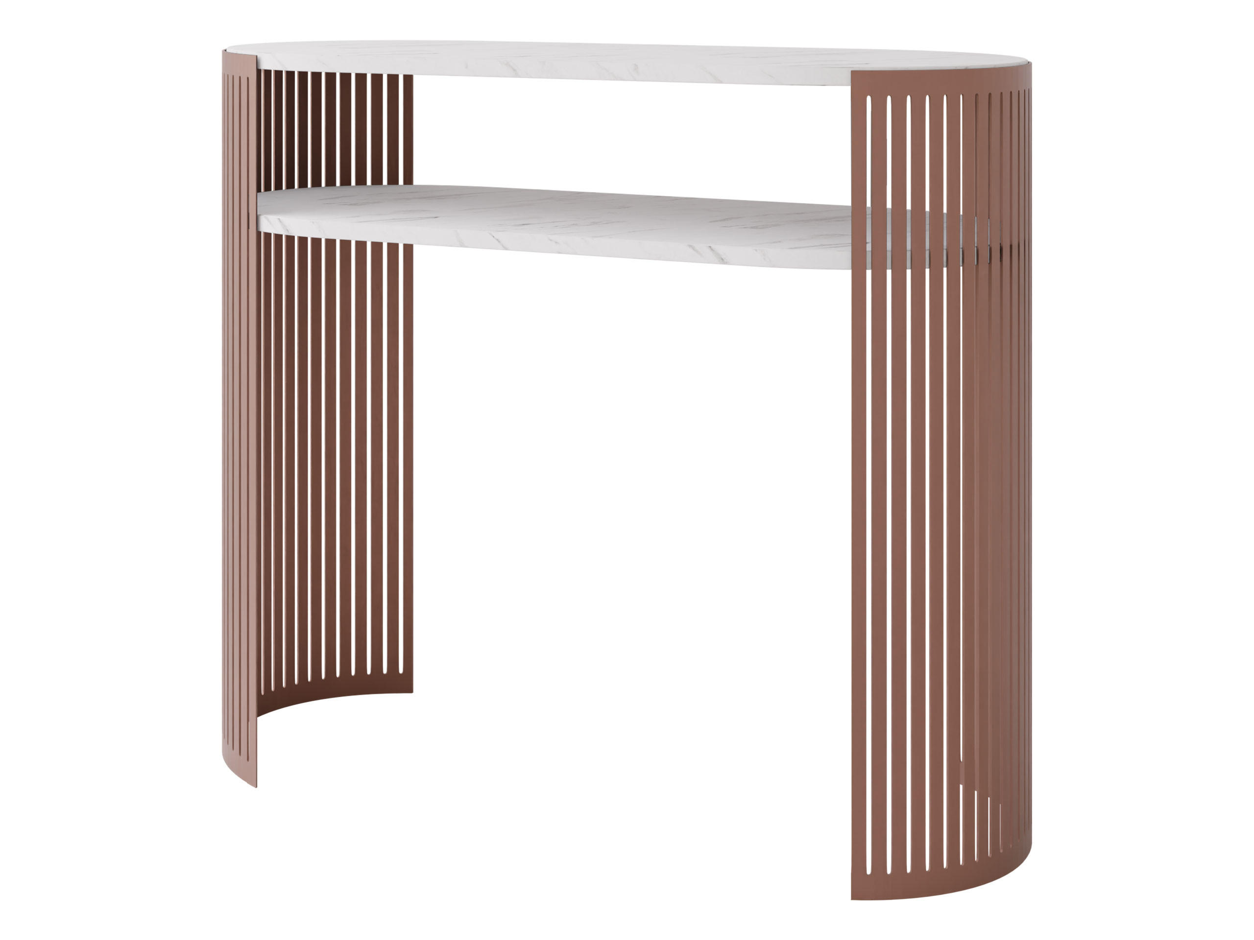 KONSOLENTISCH Fikoli Ember - Messingfarben/Weiß, Holzwerkstoff/Metall (30/100/86cm) - MIRJAN24