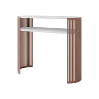 KONSOLENTISCH Fikoli Ember - Messingfarben/Weiß, Holzwerkstoff/Metall (30/100/86cm) - MIRJAN24