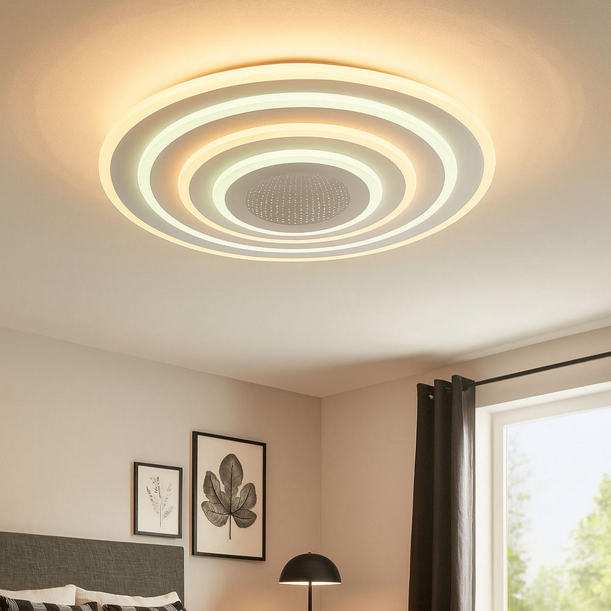 LED DECKENLEUCHTE Jocelyn Weiß Metall - Weiß, Metall (42/42/7cm) - Globo Lighting