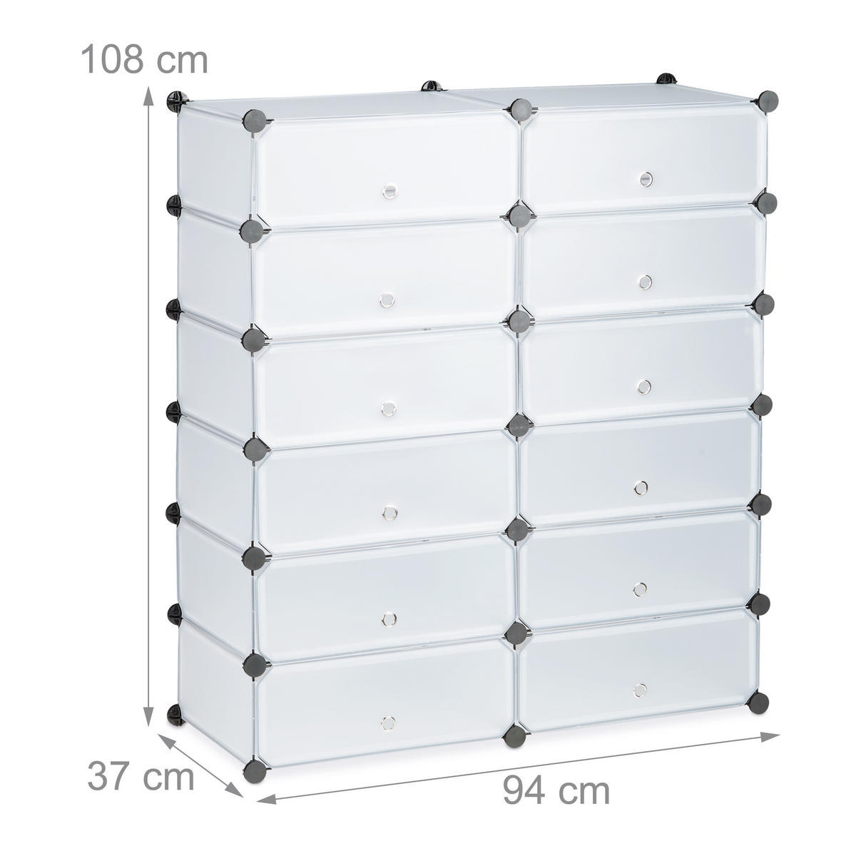 SCHUHSCHRANK - Transparent, Kunststoff/Metall (94/108/37cm) - Relaxdays