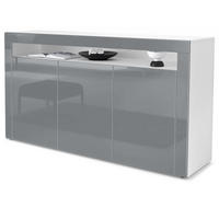 SIDEBOARD Valencia Grau Hochglanz / Grau Hochglanz - Grau, Holzwerkstoff (155/92/40cm) - Vladon