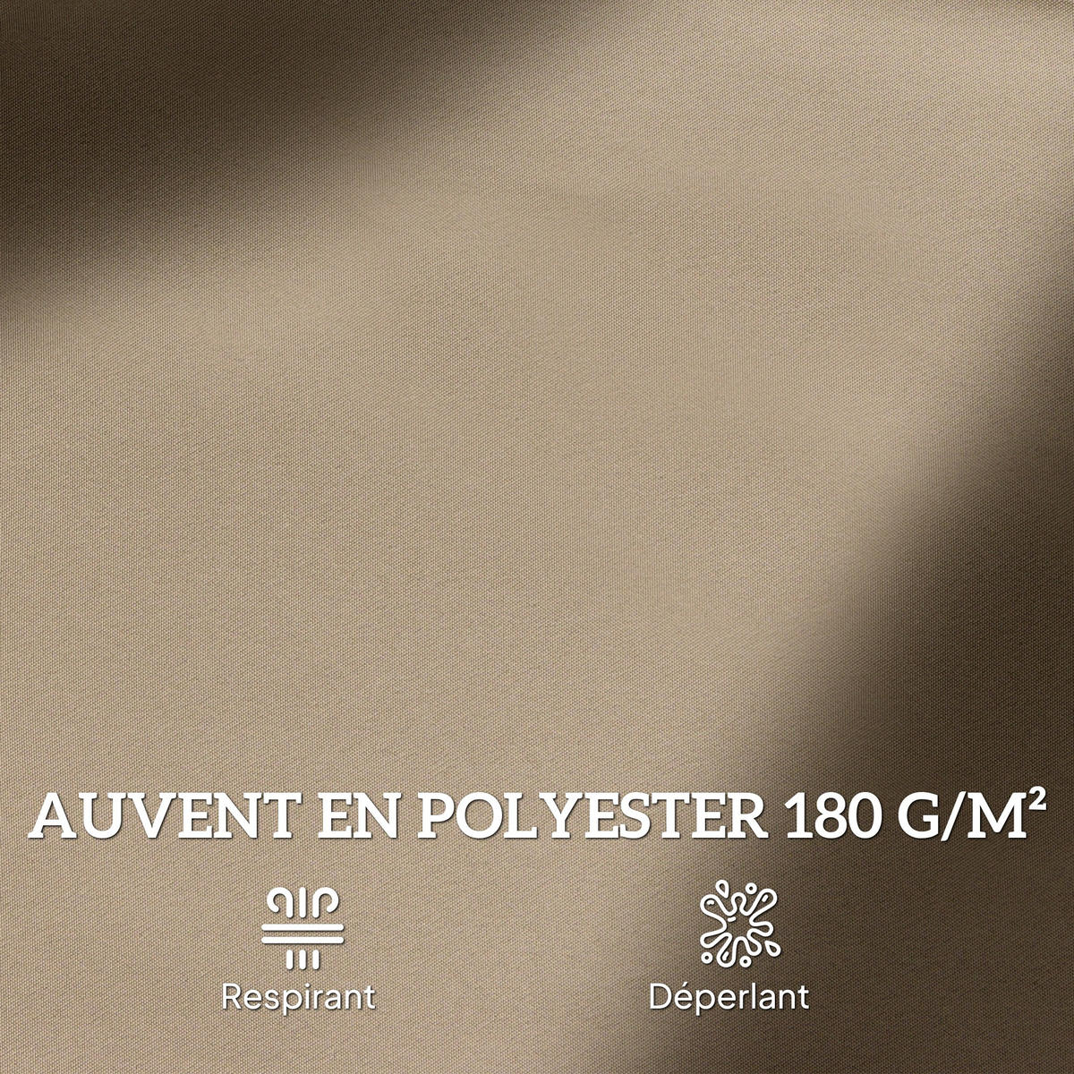 SONNENSCHIRM DE-11443 rechteckig, mit Kurbel, Stahl Kaki - Mokka, Textil (265/455cm) - ComfortXL