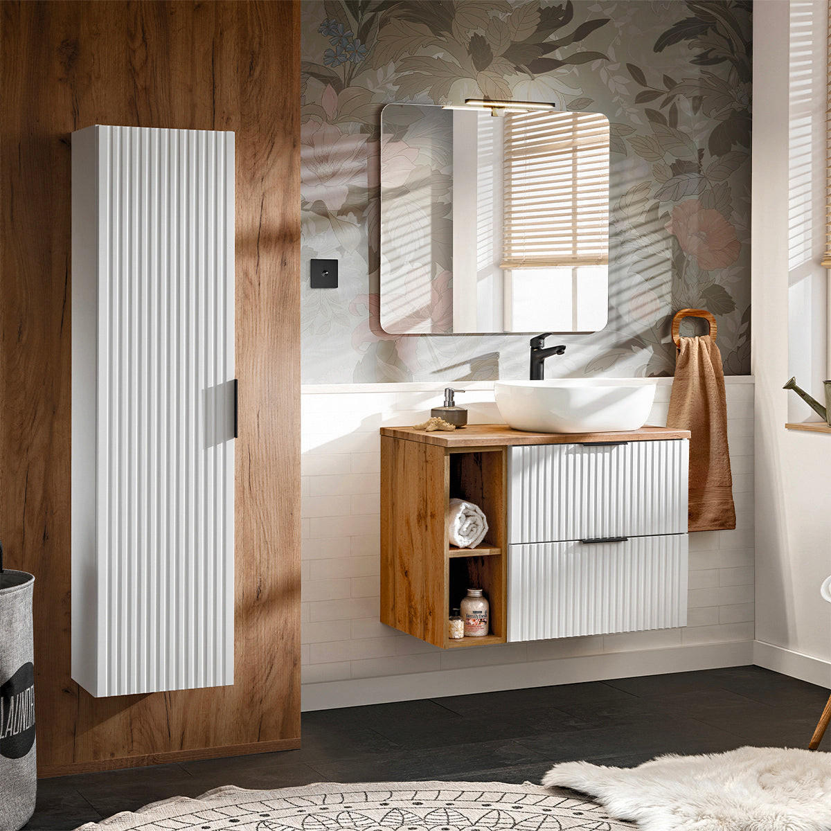 KOUPELNOVÝ NÁBYTEK 80.6cm Adriel 2er-Set Bílá - bílá, kompozitní dřevo (80.6/59/46cm) - Petits-meubles