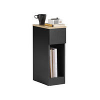 NACHTTISCH Schmal, Schwarz, 20x60x35cm - Schwarz, Holzwerkstoff (20/60/35cm) - SoBuy