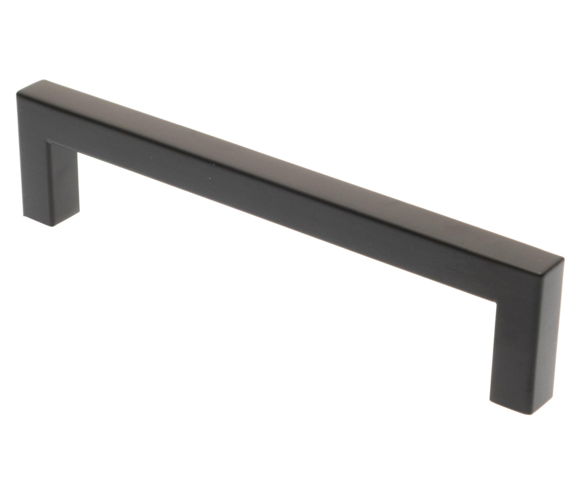 MÖBELGRIFF BA 128mm Küchengriff Schwarz matt Schrankgriff schmal Türgriff eckig - Schwarz, Metall (1/3.2/13.8cm) - Livingpoint24