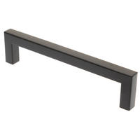 MÖBELGRIFF BA 128mm Küchengriff Schwarz matt Schrankgriff schmal Türgriff eckig - Schwarz, Metall (1/3.2/13.8cm) - Livingpoint24