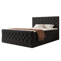 BOXBETT JOLIE 120x200 cm mit Matratze, Schwarz - Schwarz, Textil (120/200cm) - Idohome