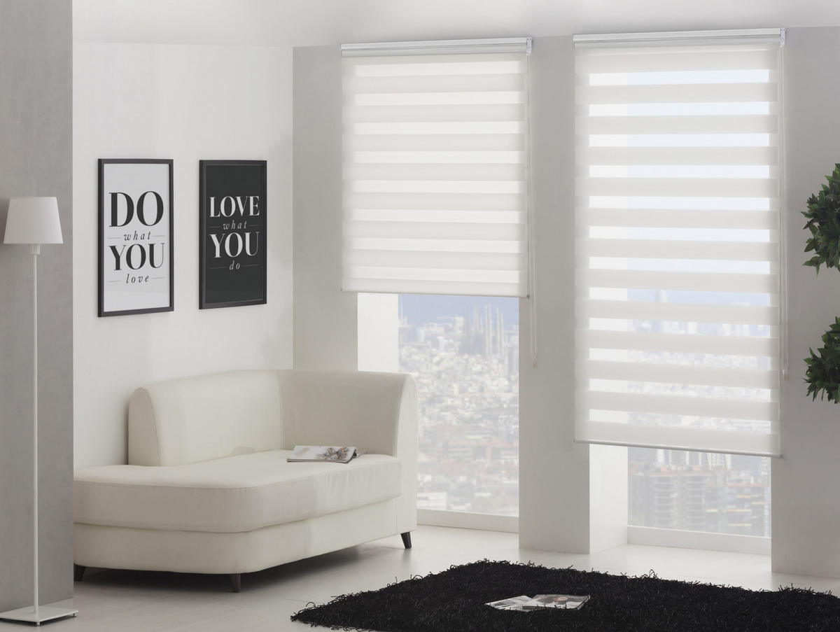 ROLLO Polyester Transluzent Cream 100x180 - Creme, Textil (100/180/1cm) - Purline