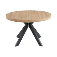 ESSTISCH - 4 Personen, 6 Personen, 8 Personen - Holz, Platte - Schwarz, Naturfarben Hell - KOMONI - Schwarz/Naturfarben, Holz (120/170/76cm) - Vente-Unique